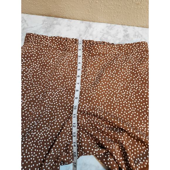 J.Jill Wearever Women's Brown Polka Dot Wide Leg Crop Pull‎ On Pants Size L - Picture 6 of 8